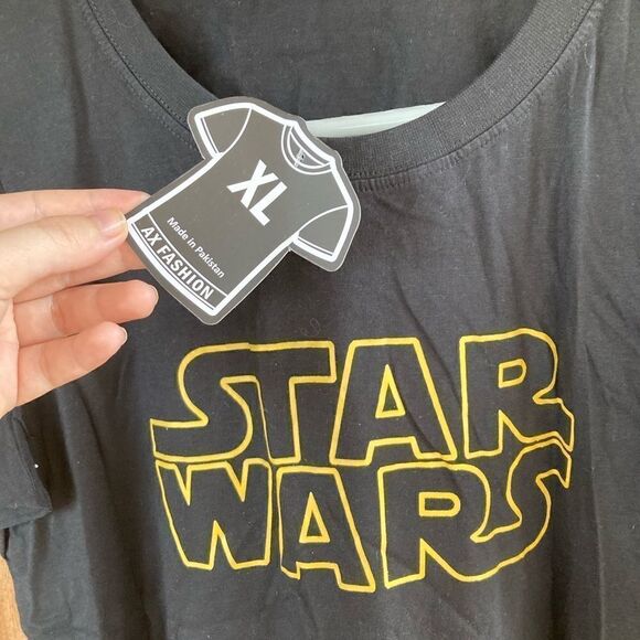 Star Wars Unisex Graphic Cotton Logo Black Short Sleeve Crew Neck Tee- shirt - Picture 4 of 6